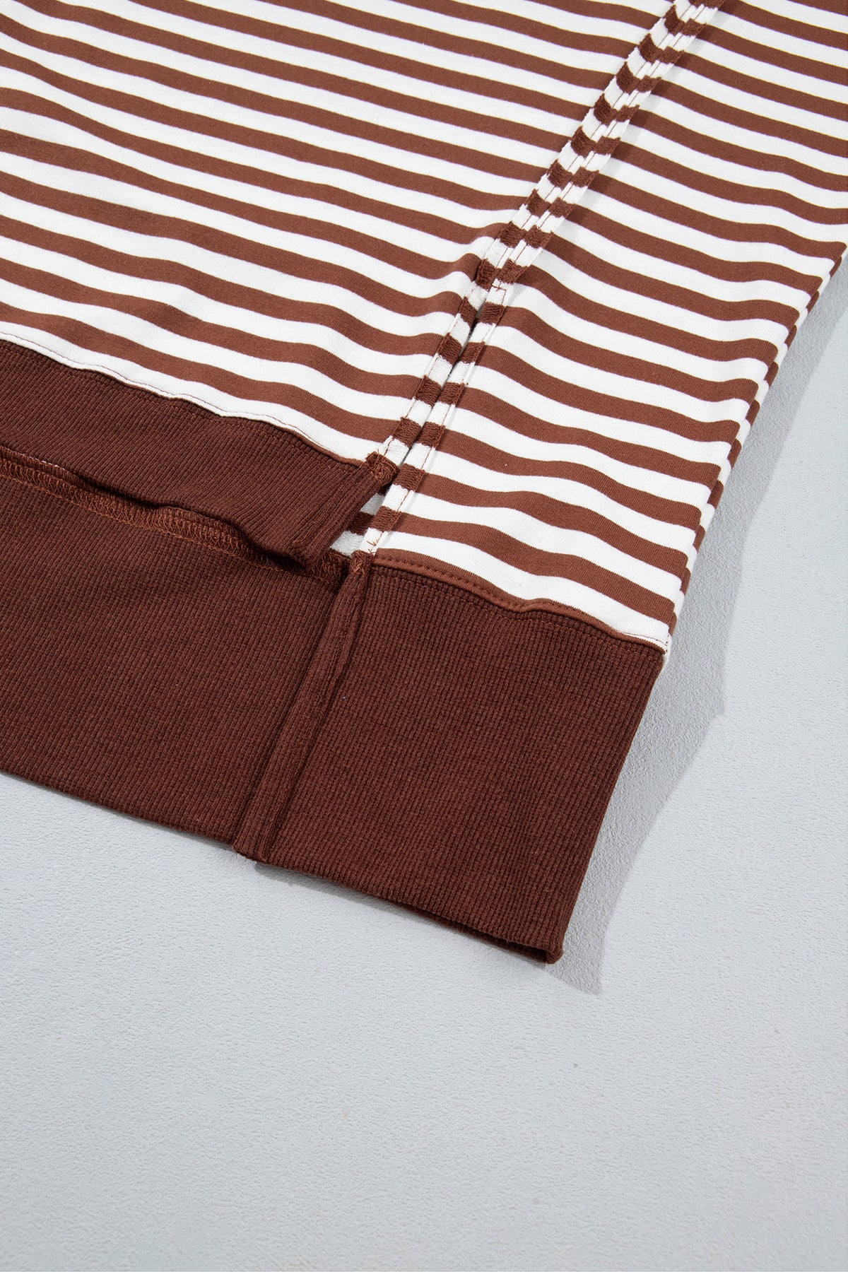 Stripe Raw Seam Pullover Sweatshirt