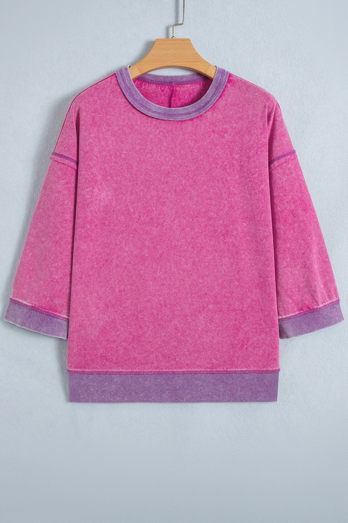 Strawberry Mineral Wash Contrast Top
