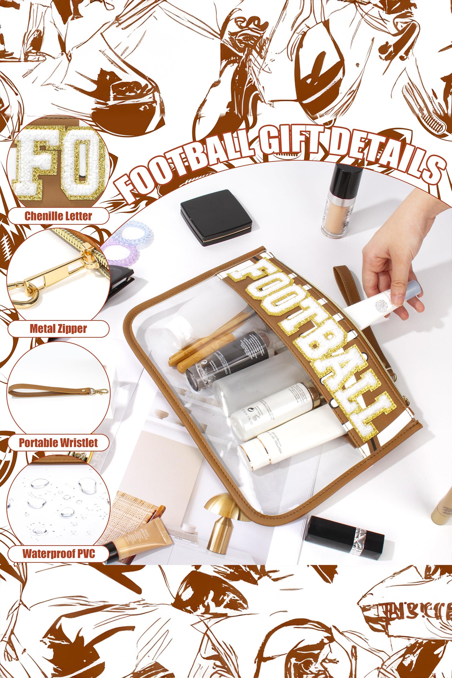 Ballpark Baseball Game Day Clear Bag