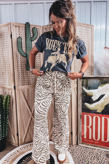 Desert Western Zebra Print Pants