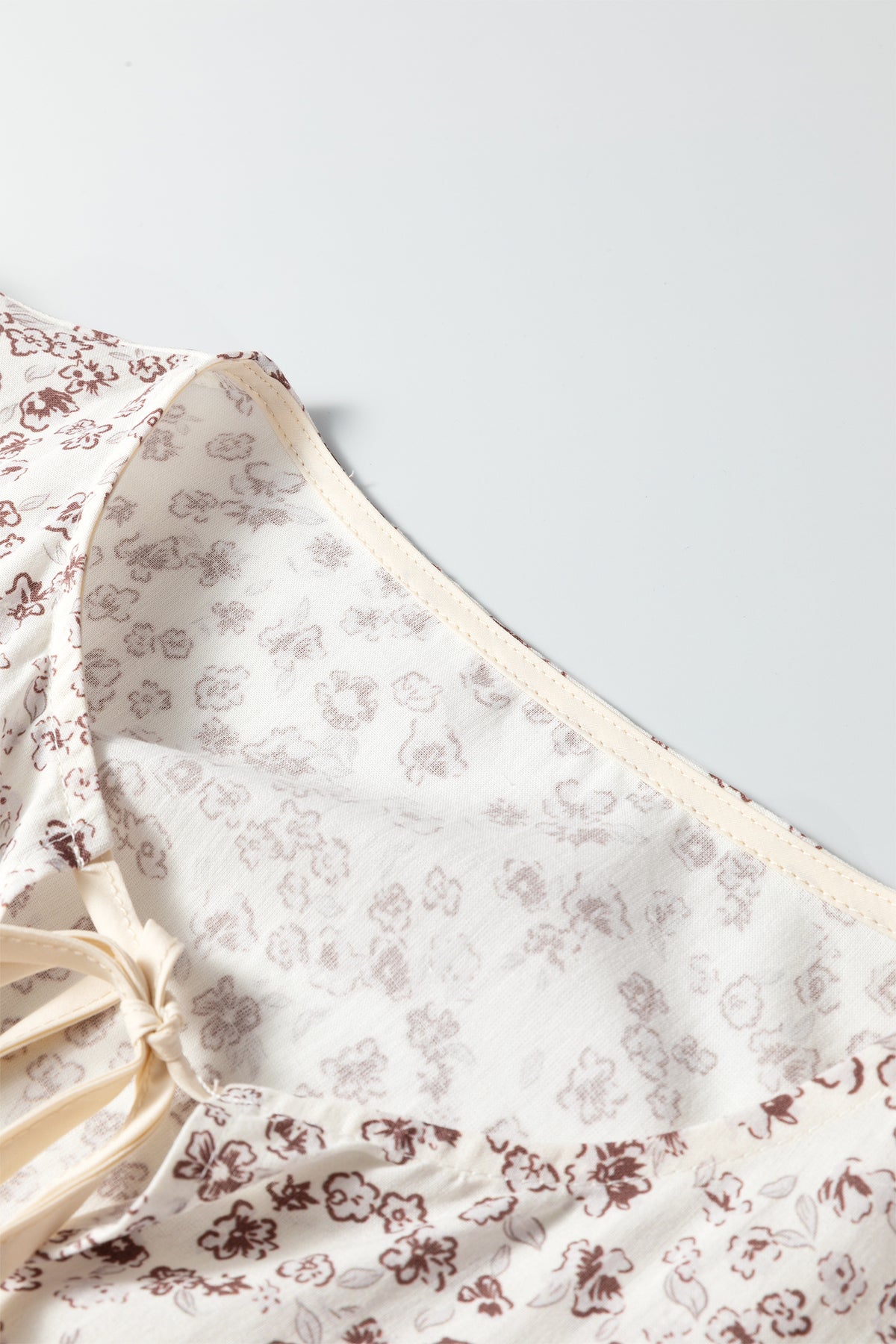Floral Tie-Front Peplum Blouse