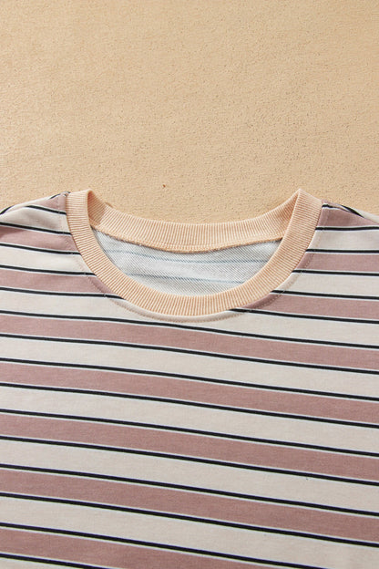 Striped Contrast-Trim Top & Wide-Leg Pants Set — product image 4