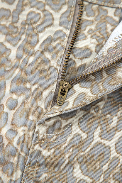 Wild West Leopard Denim Shorts