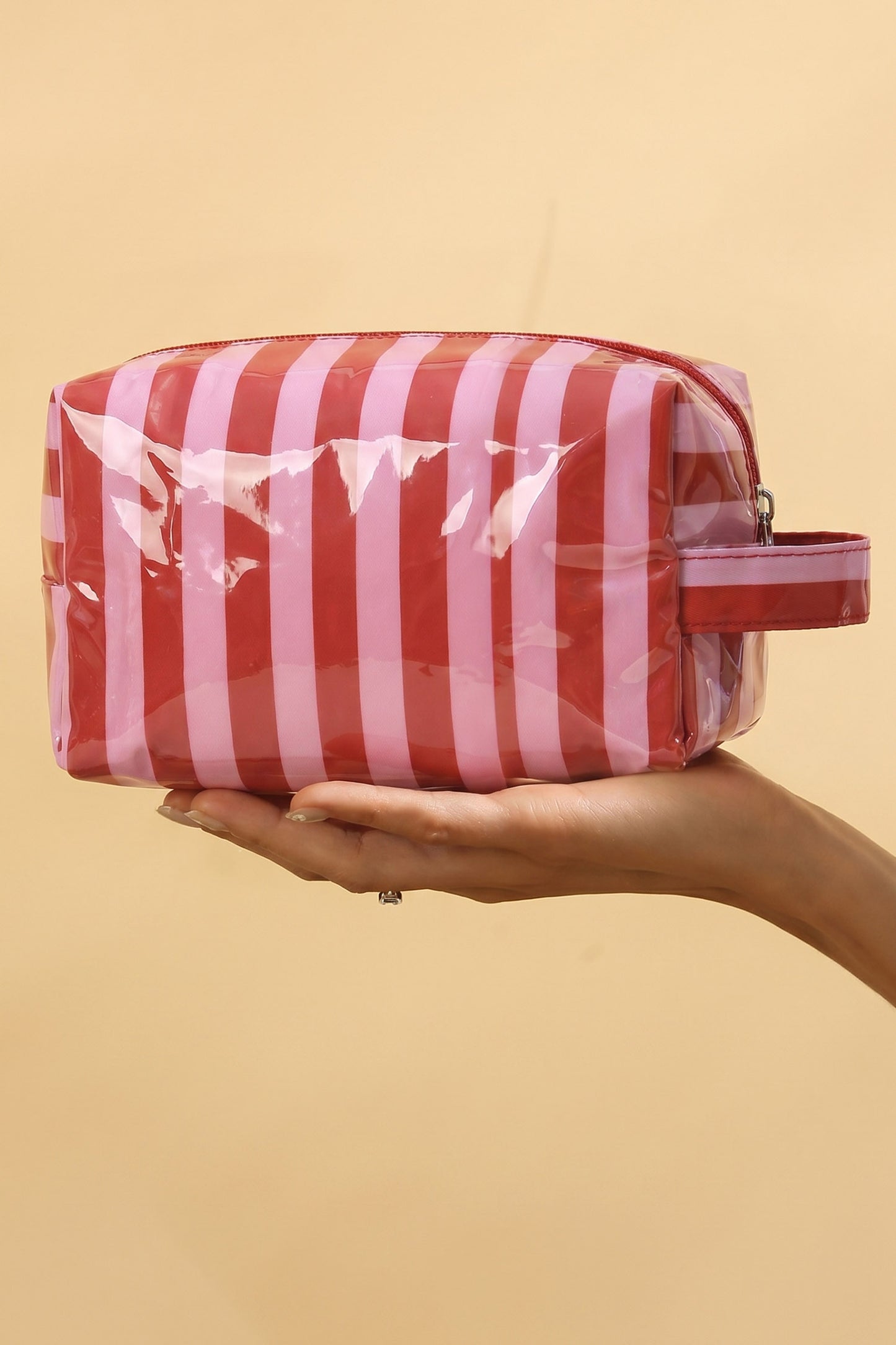 Sunlit Striped PVC Cosmetic Bag