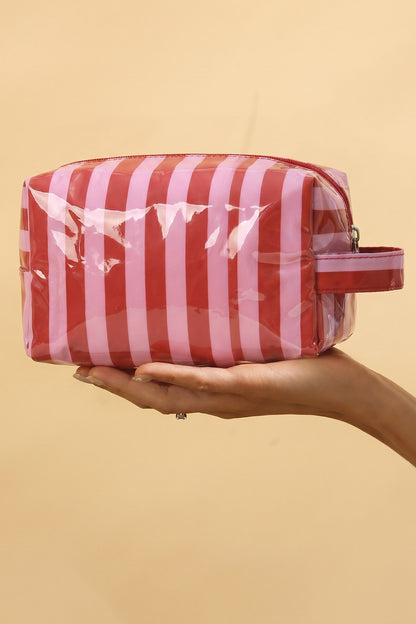Sunlit Striped PVC Cosmetic Bag