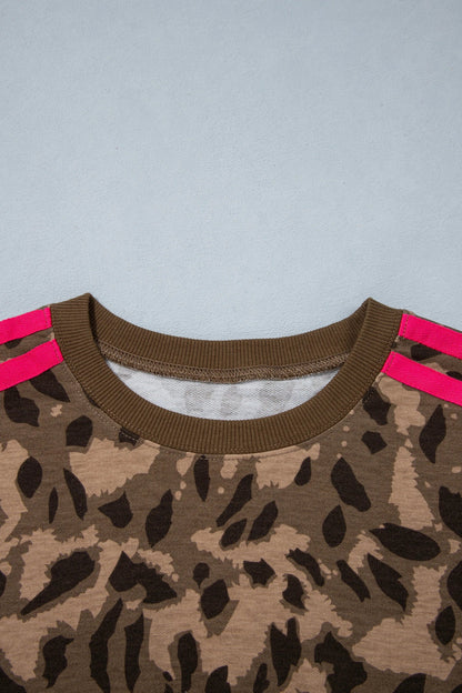 Leopard Contrast Stripe Long Sleeve Sweatshirt — product image 4