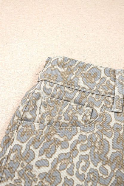 Wild West Leopard Denim Shorts