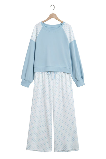 Polka Dot Colorblock Lounge Set