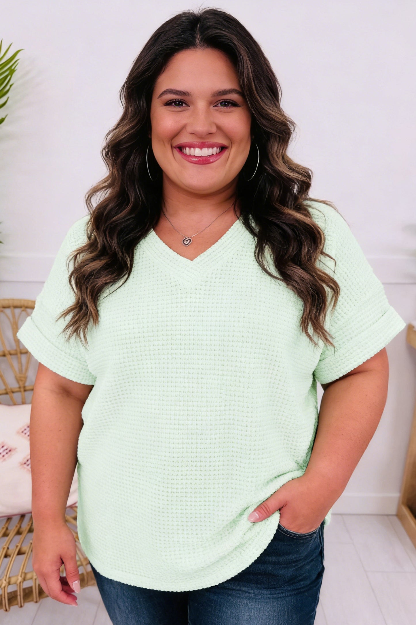 Bluebell Plus Size Waffle Knit Top