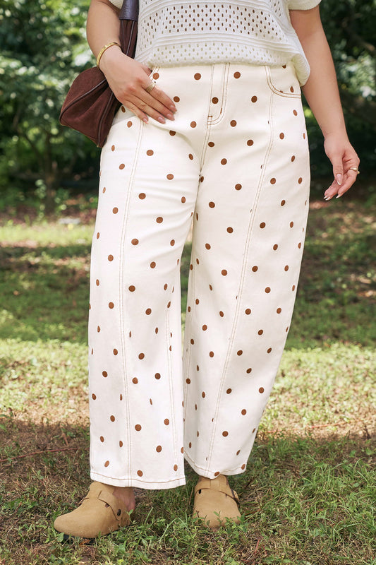 Polka Dot Barrel Jeans