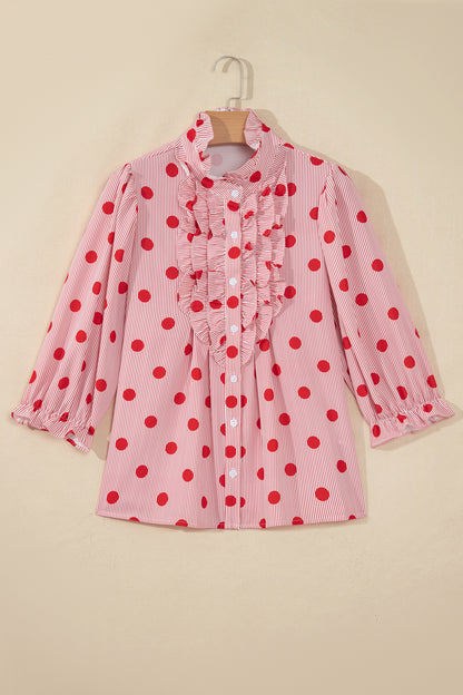 Polka Dot Ruffle Blouse