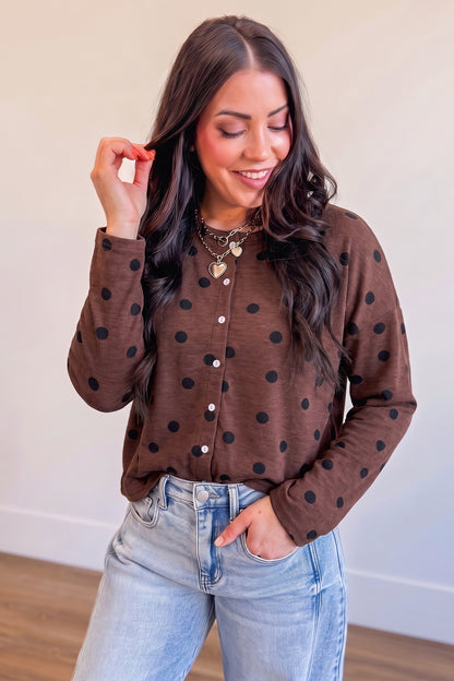 Polka Dot Button-Front Shirt