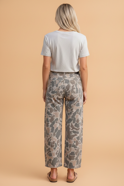 Camouflage Denim Patch Pocket Jeans