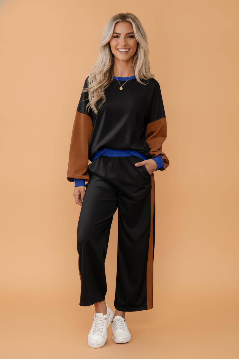 Weekend Colorblock Sweatshirt & Pants Set