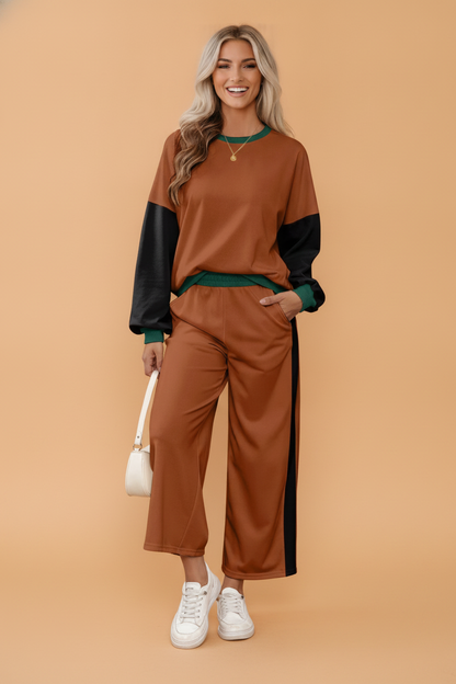 Weekend Colorblock Sweatshirt & Pants Set