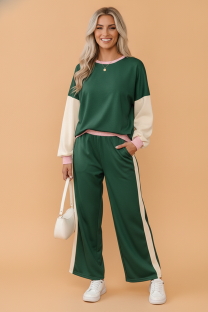 Weekend Colorblock Sweatshirt & Pants Set