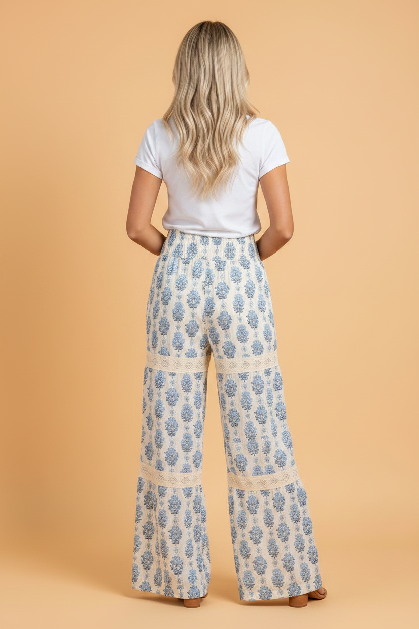 Bluebell Boho Wide-Leg Pants