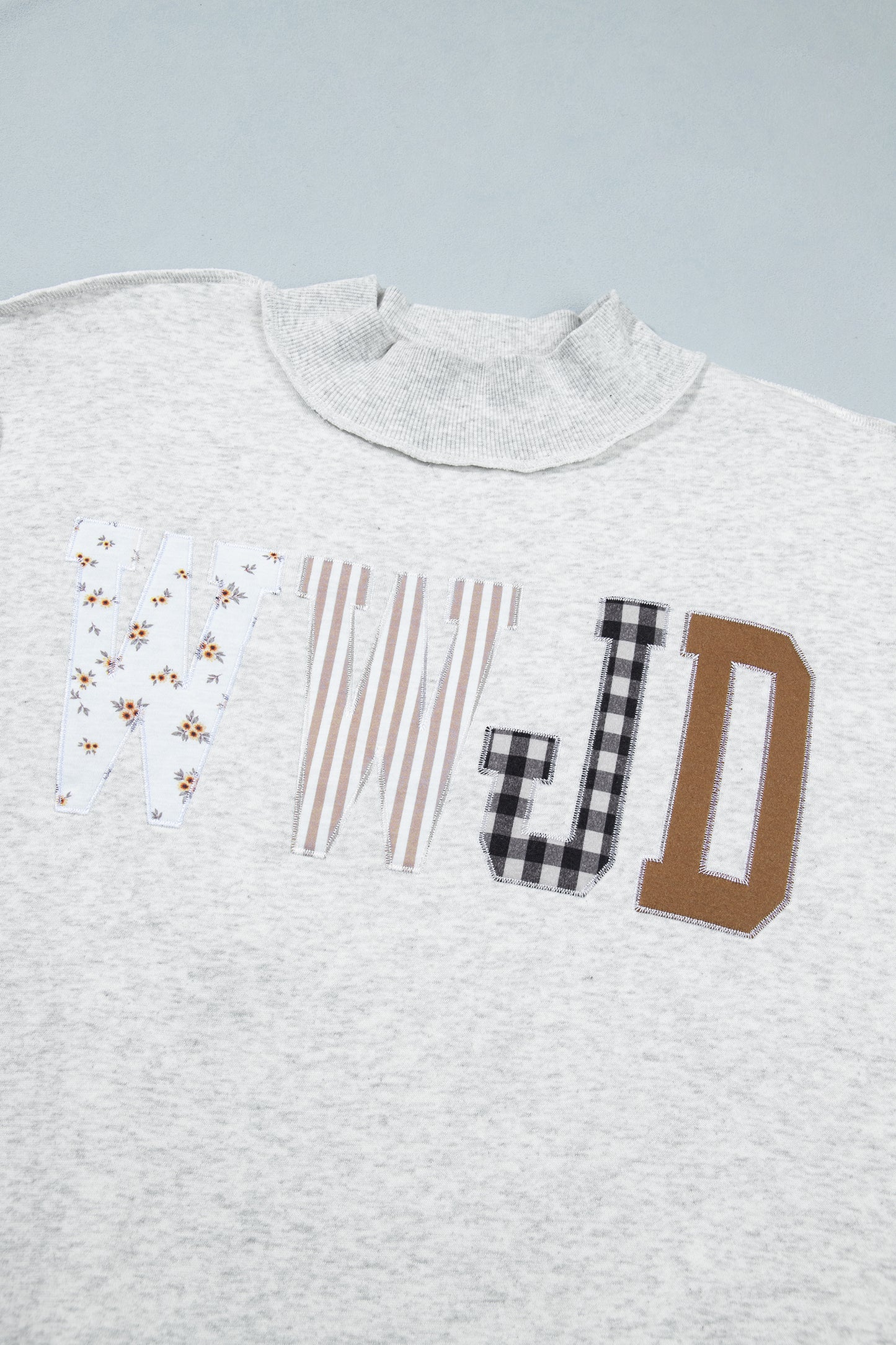 Sunday Grace "WWJD" Mock Neck Sweatshirt