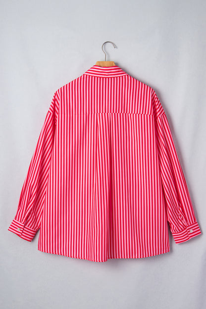 Striped Pocket Button-Up Shirt