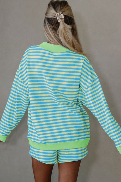Field Day Striped Pullover Short Set
