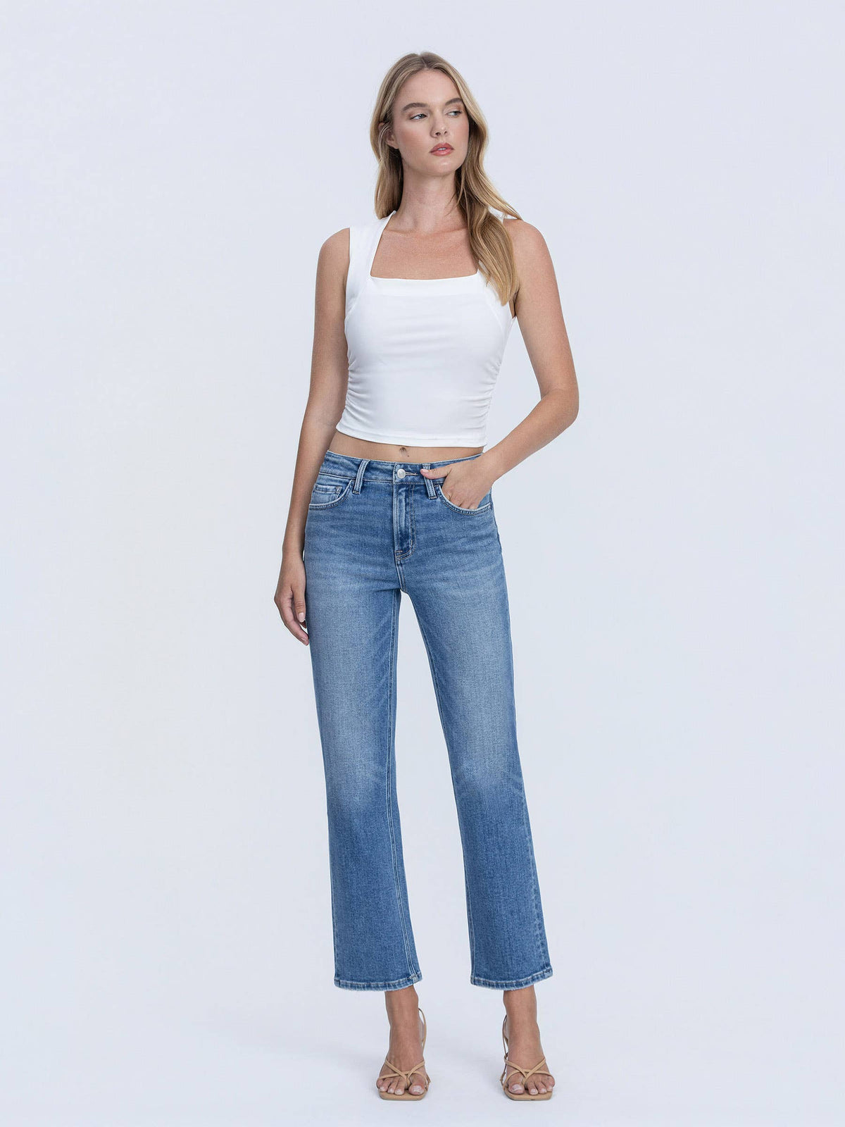Brooklyn High Rise Ankle Straight Jeans