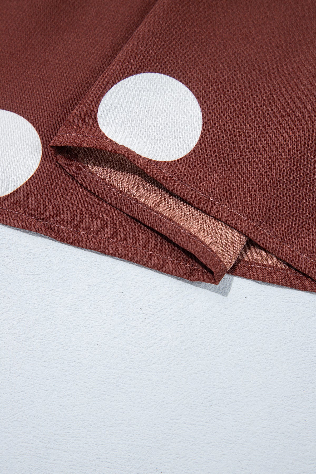 Brown Polka Dot Tie-Waist Dress