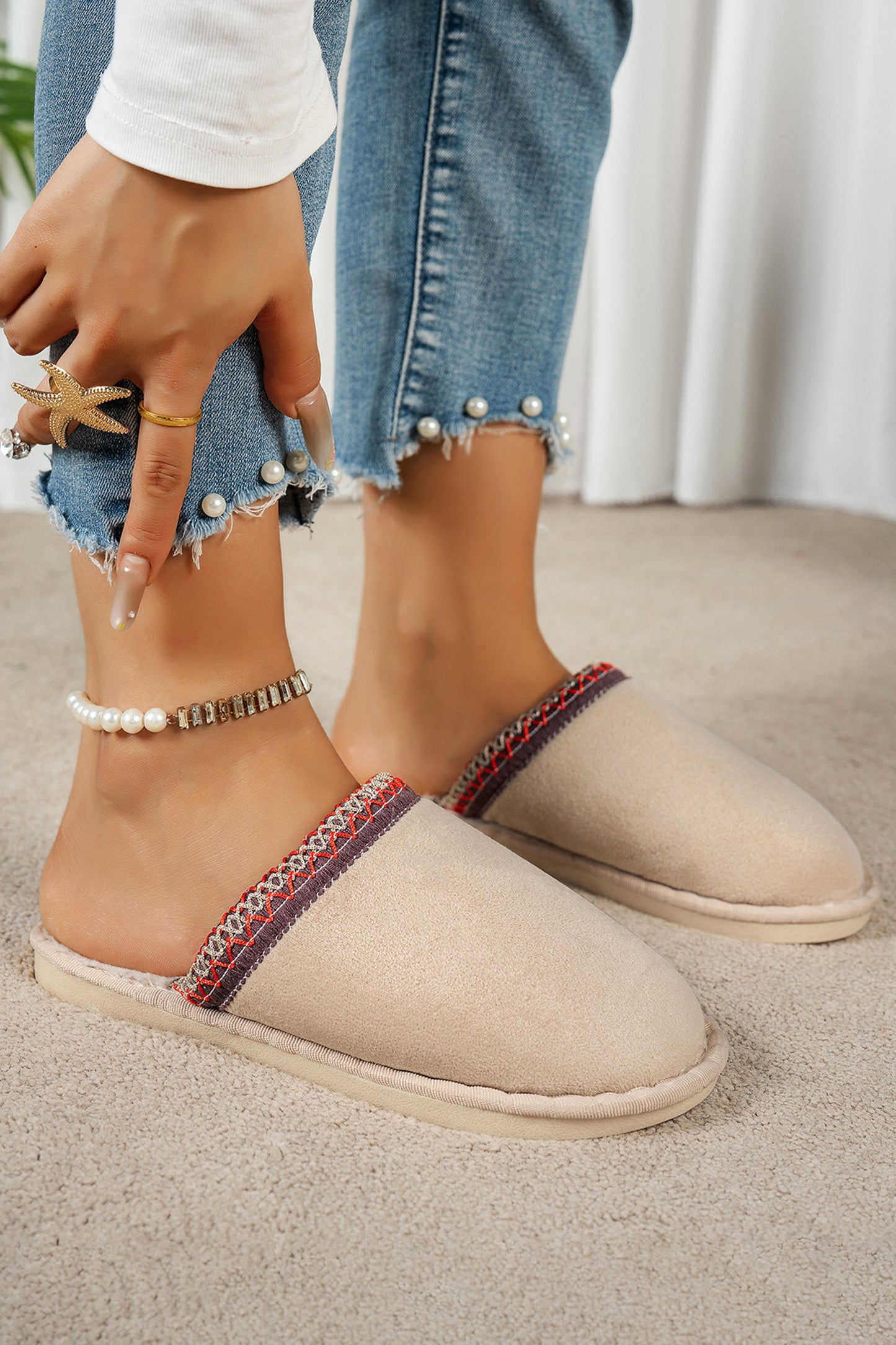 Hearth Faux Suede Plush Lined Slippers