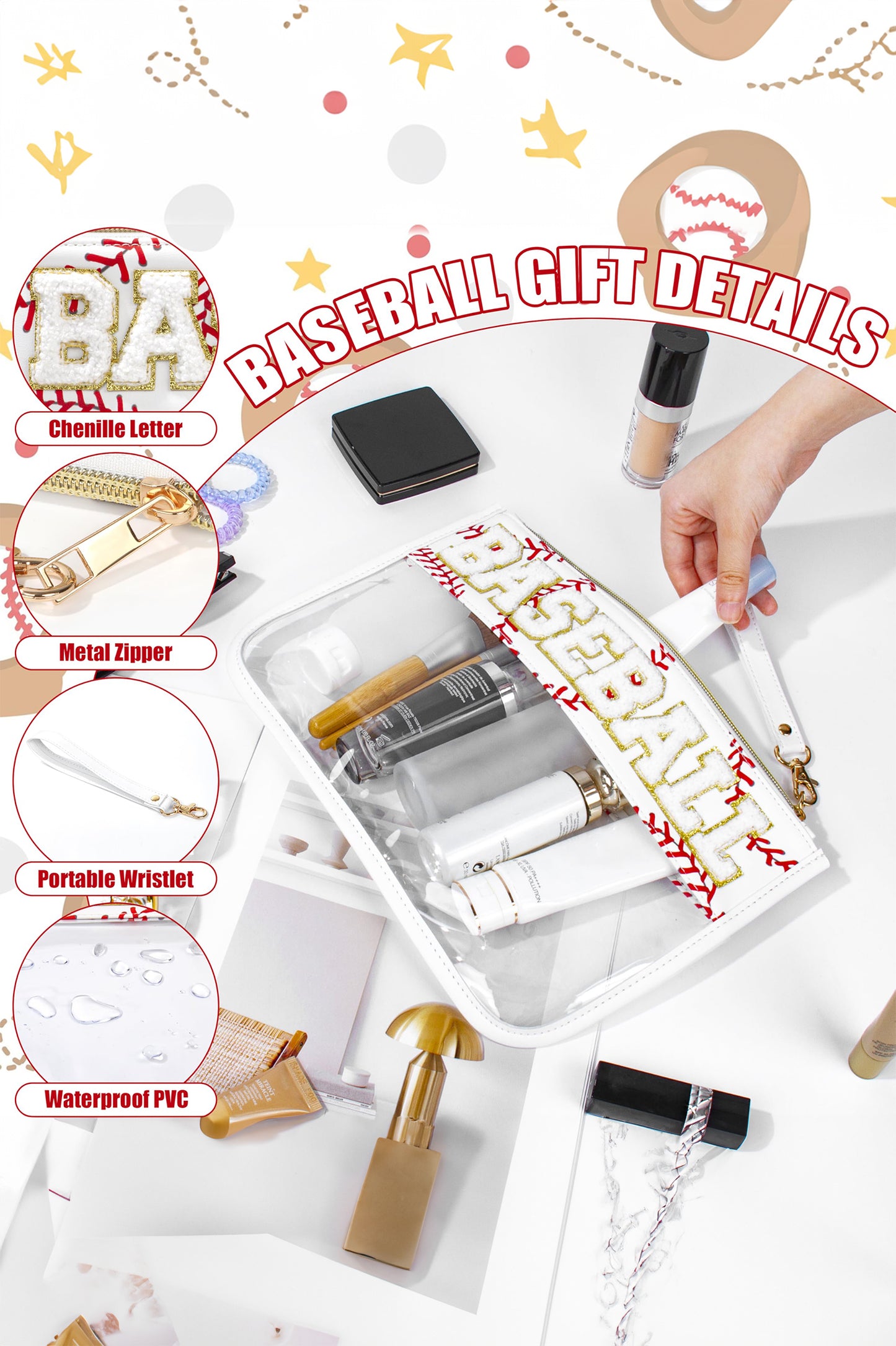 Ballpark Baseball Game Day Clear Bag