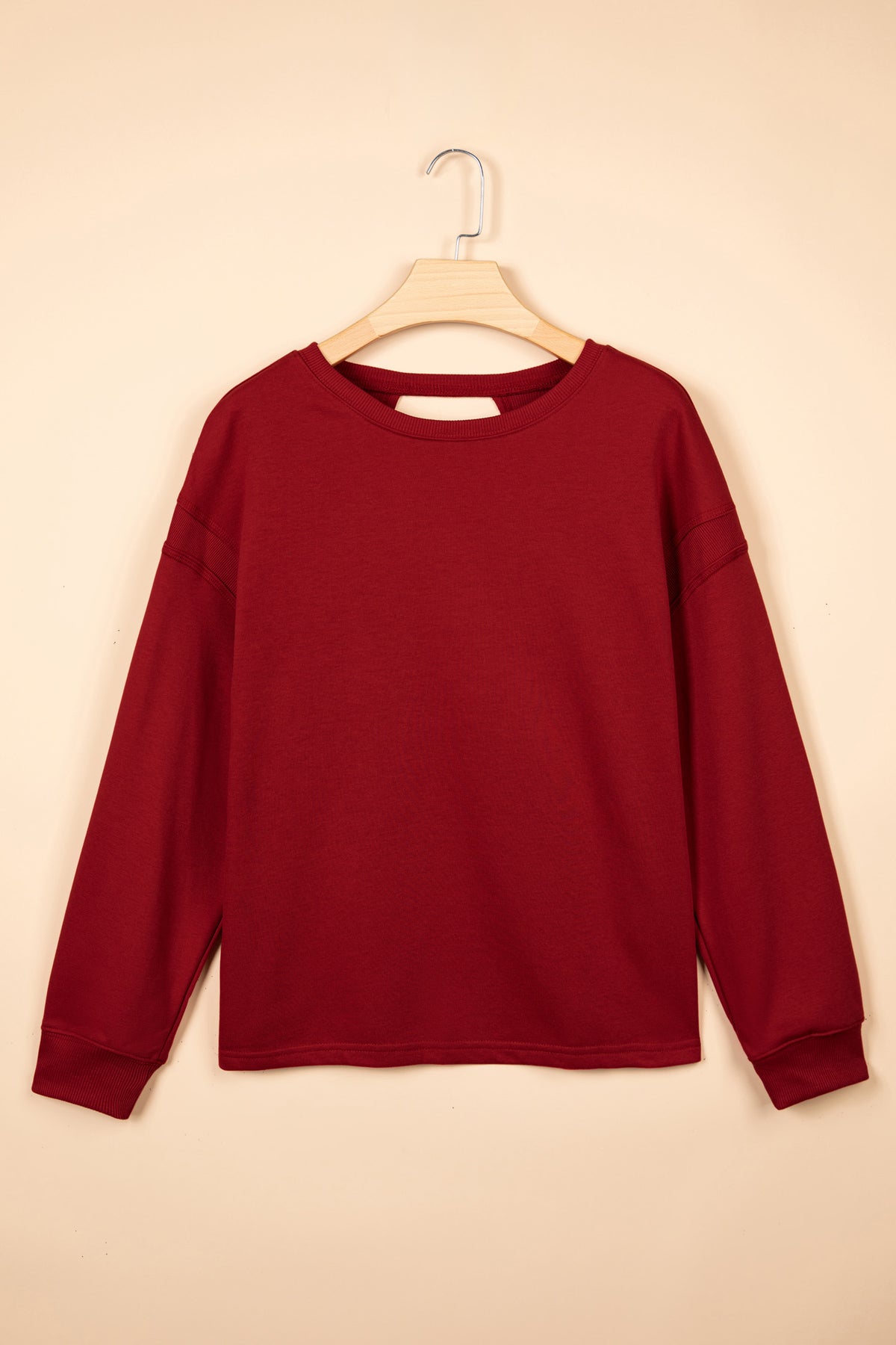 Cutout-Back Drop-Shoulder Sweatshirt