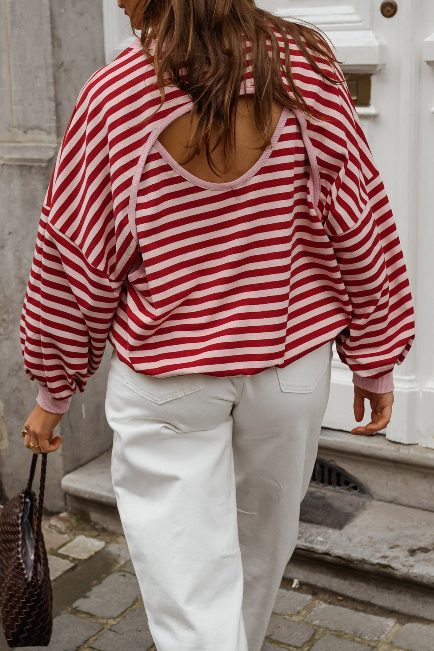 Pep Rally Stripe Open-Back Top