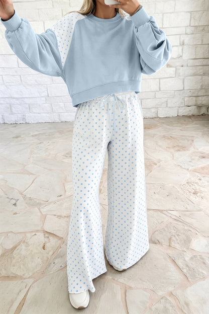 Polka Dot Colorblock Lounge Set