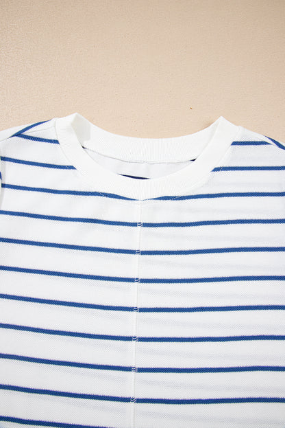 Sail Blue Stripe Wide-Leg Pant Set