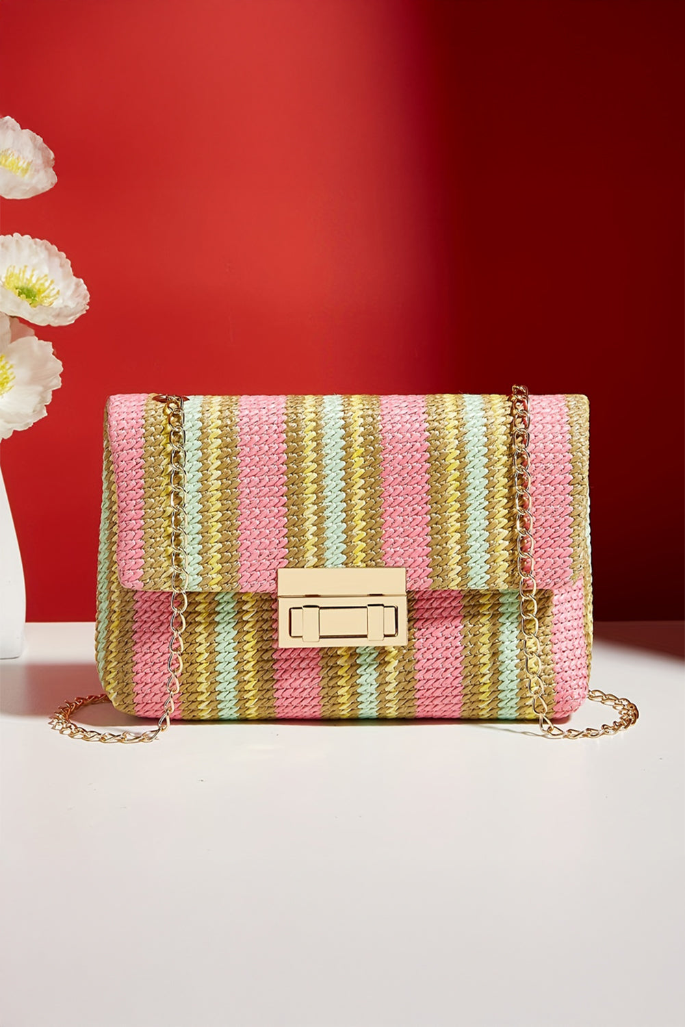 Sundown Woven Chain Strap Bag