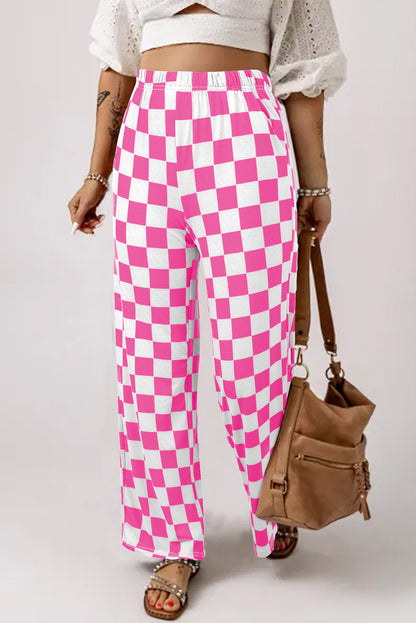 Wild Card Checked Wide Leg Pants