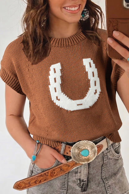 Saddle Up Horseshoe Knit Top