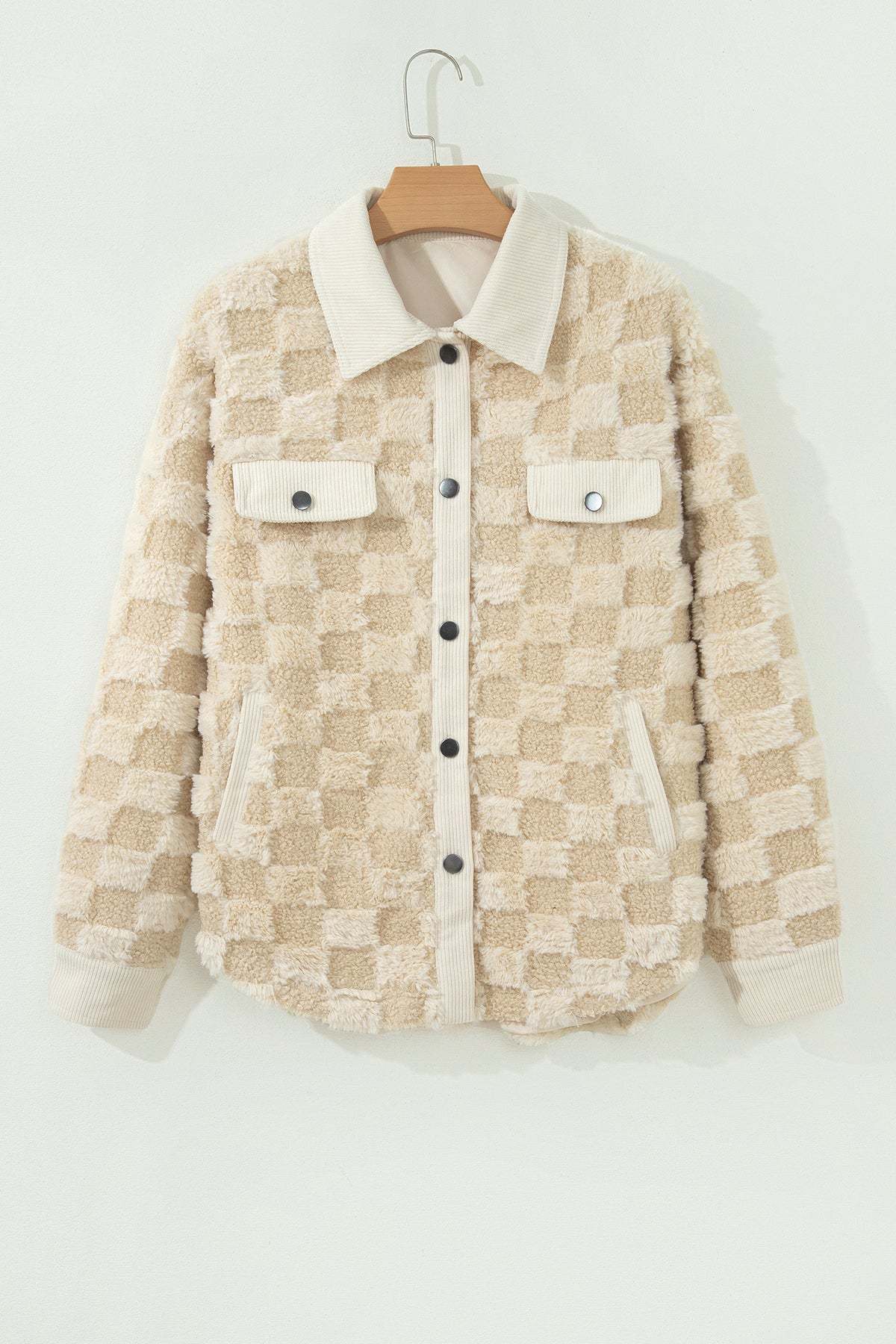 Plaid Sherpa Corduroy Shacket