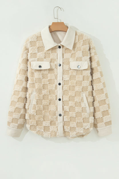 Plaid Sherpa Corduroy Shacket