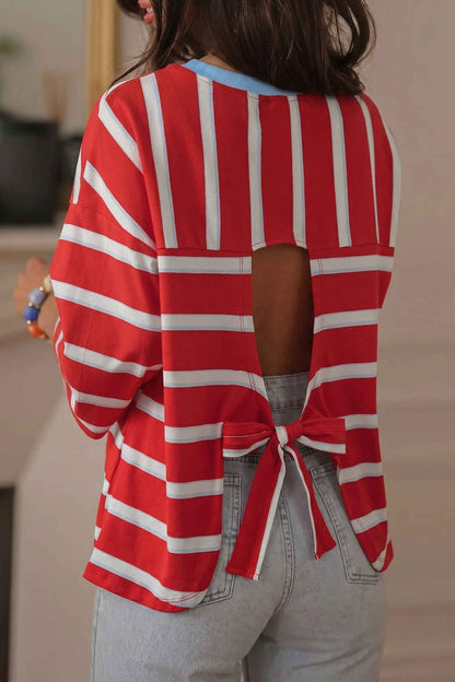 Riverbend Striped Tie-Back Tee