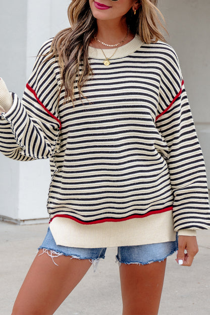 Fireside Stripe Drop Shoulder Sweater