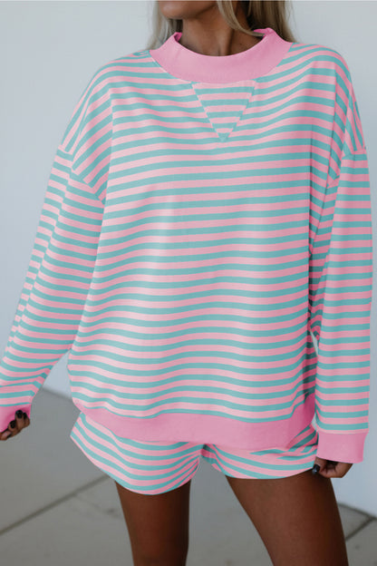 Field Day Striped Pullover Short Set