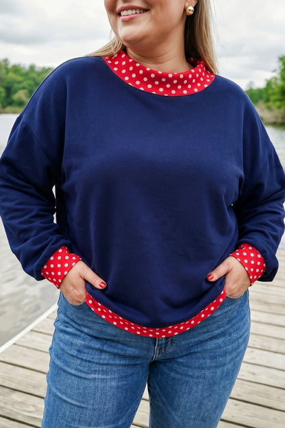 Field Day Polka Dot Plus Size Sweatshirt
