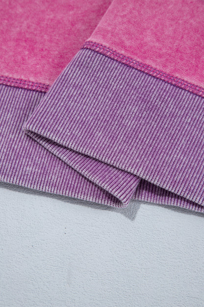 Strawberry Mineral Wash Contrast Top