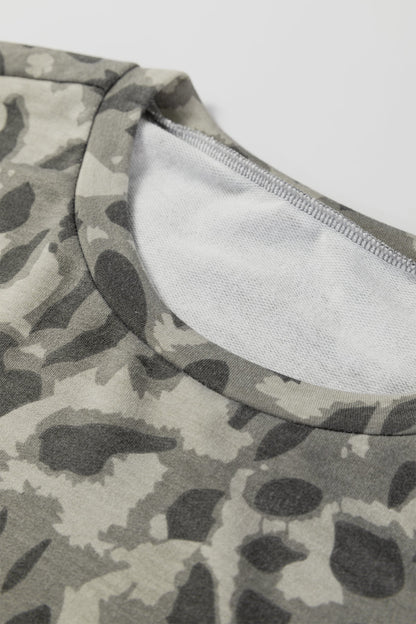 Leopard Raw-Seam Sweatshirt & Wide-Leg Pants Set — product image 4