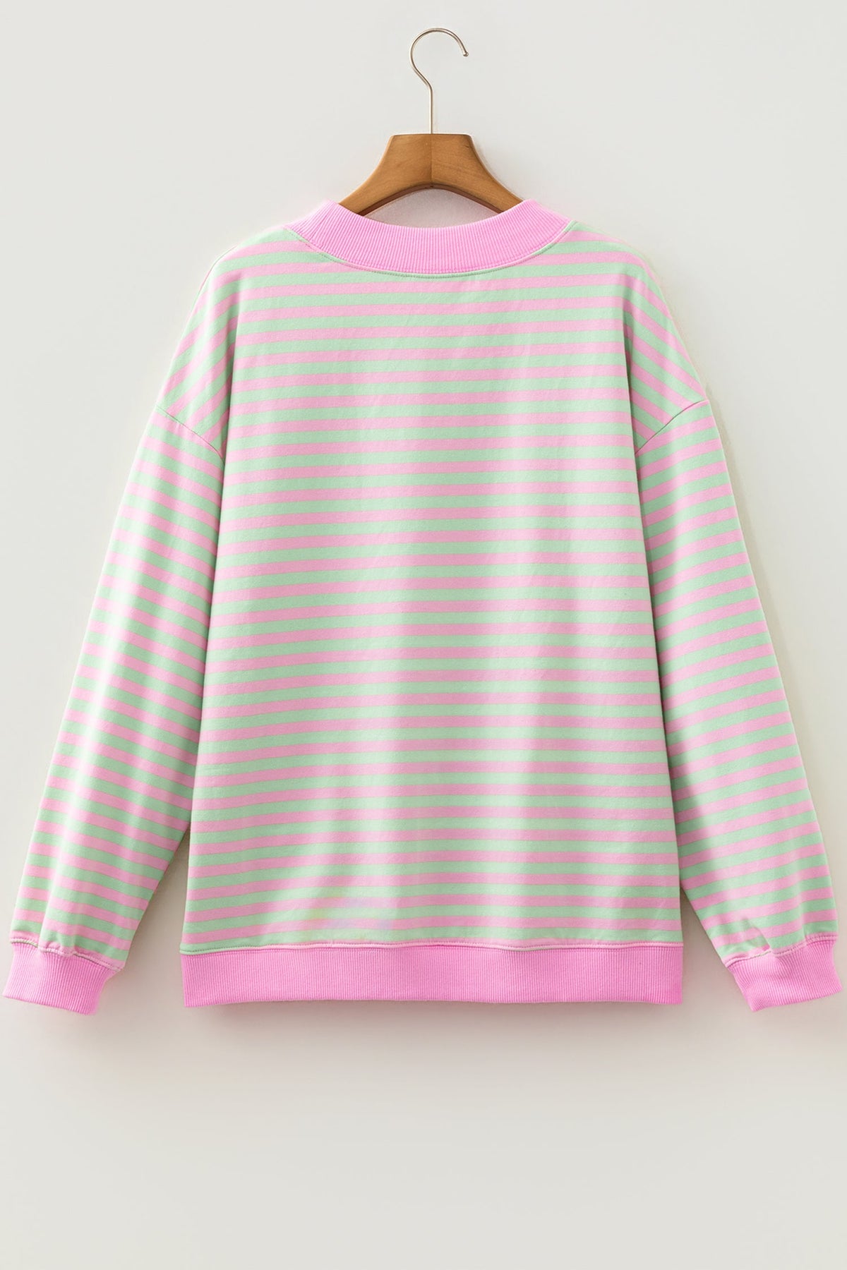 Striped Contrast-Trim Mock-Neck Sweatshirt — product image 3