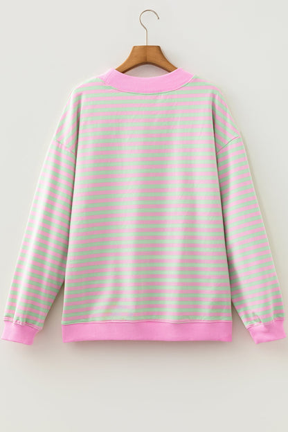 Striped Contrast-Trim Mock-Neck Sweatshirt — product image 3