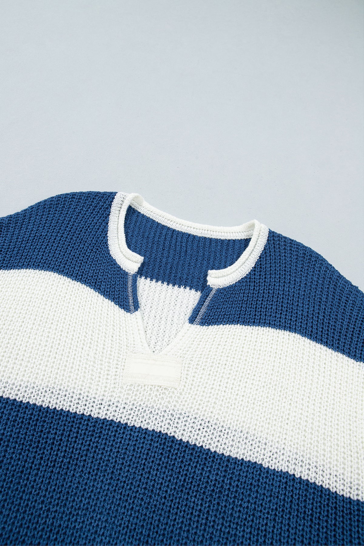 Colorblock Stripe Short Sleeve Sweater