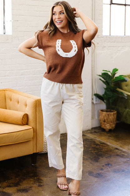 Saddle Up Horseshoe Knit Top