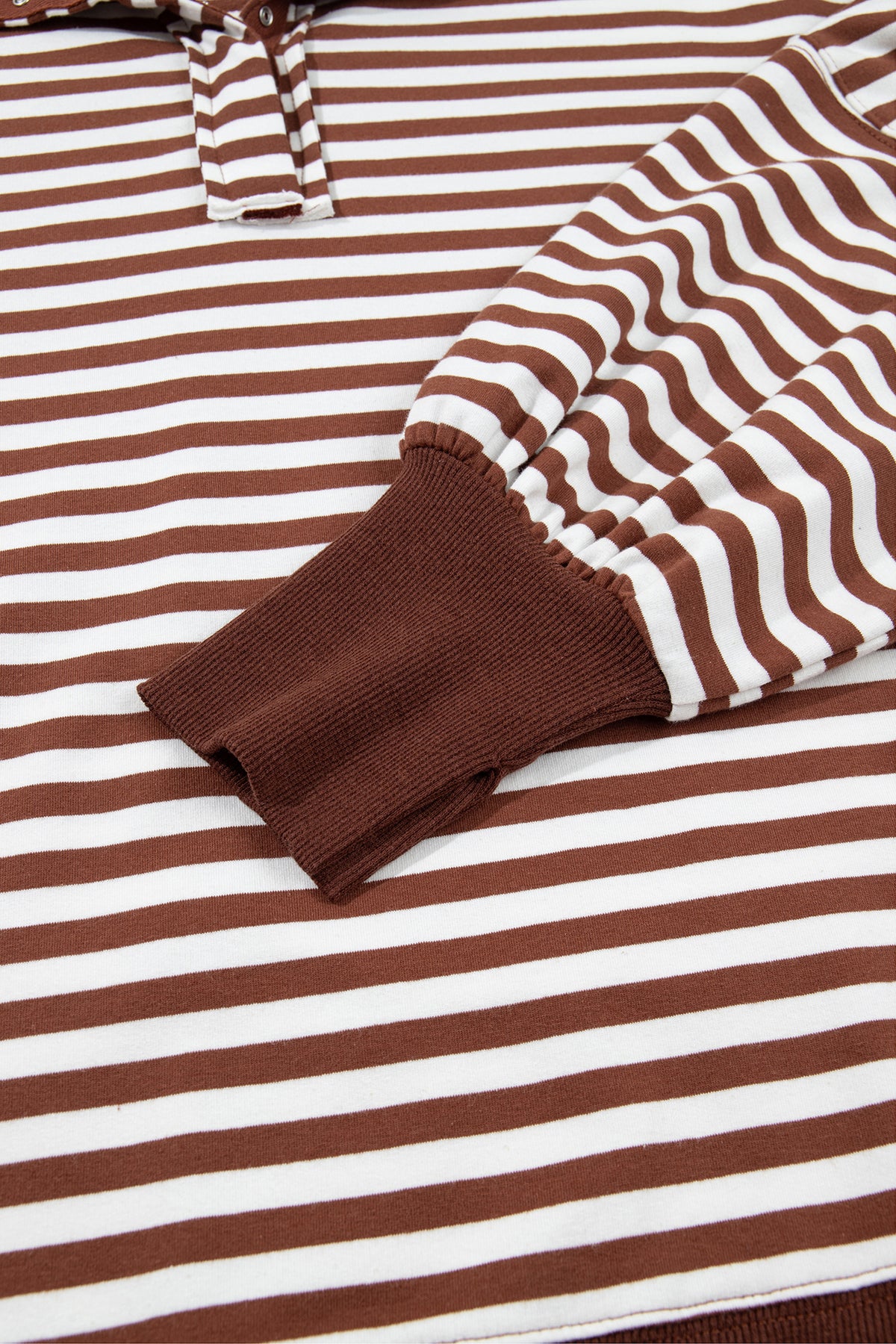Stripe Raw Seam Pullover Sweatshirt
