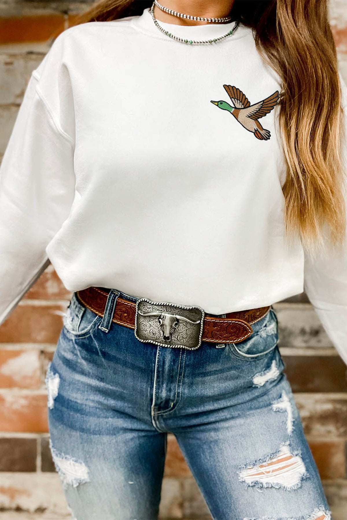 Embroidered Mallard Sweatshirt