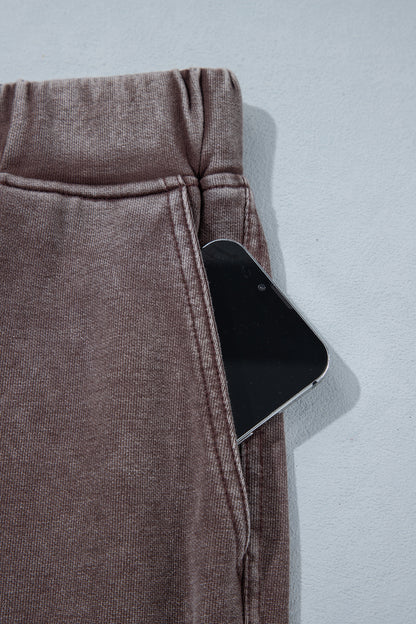 Coffee Mineral Wash Barrel Pants